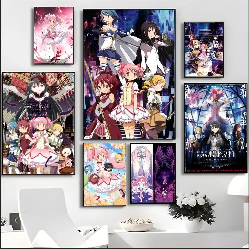 P-Puella Magi M-Madoka M-Magica Аниме Картина Каллиграфия HD Водонепроницаемый Холст Плакат Искусство: Эстетический Настенный Декор Дома, Бар и Многое другое
