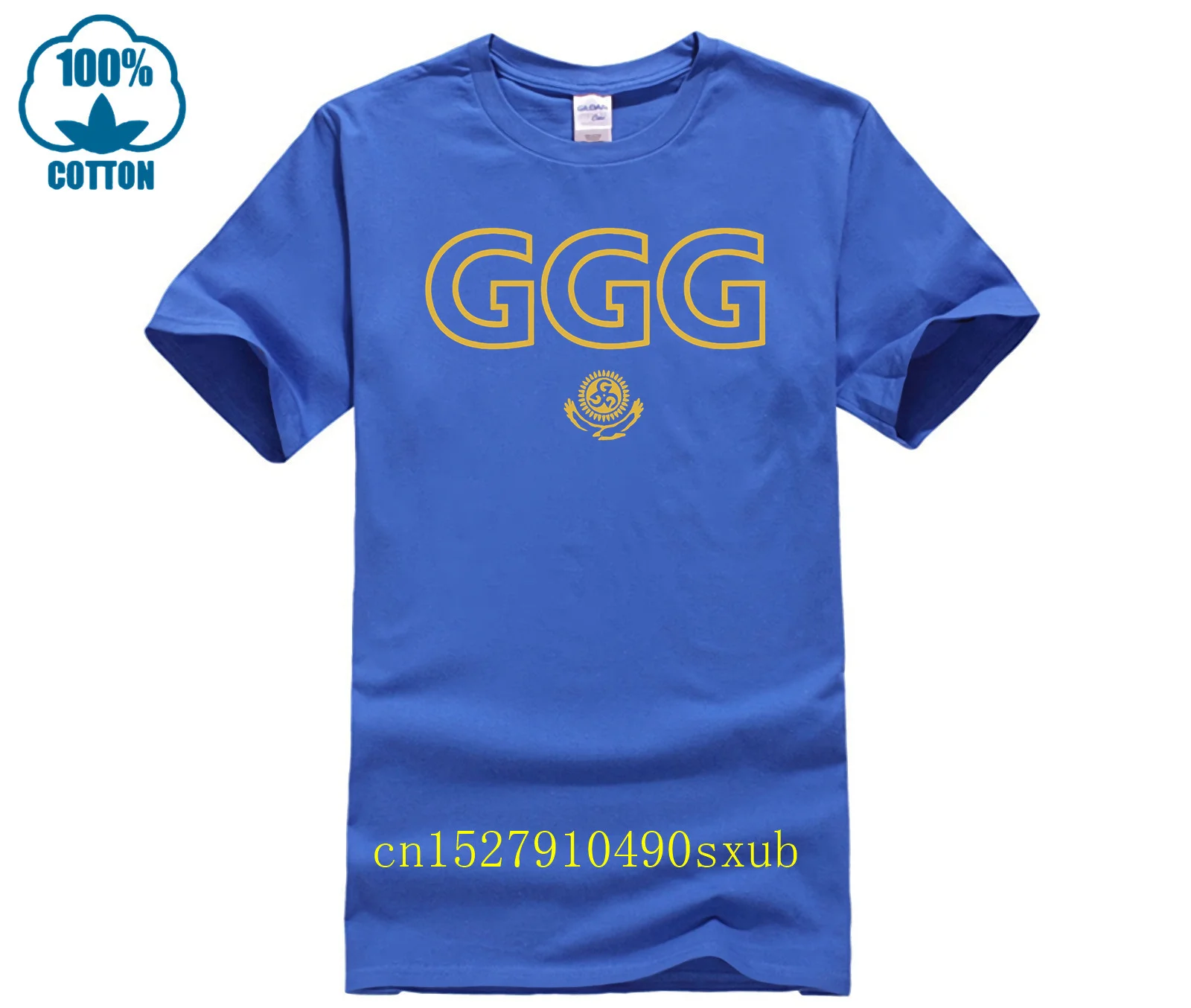 Фото НОВАЯ мужская рубашка Gennady Golovkin GGG 2025 года, ФУТБОЛКА С ЗОЛОТОМ ЛОГОТИПОМ BOXING №3