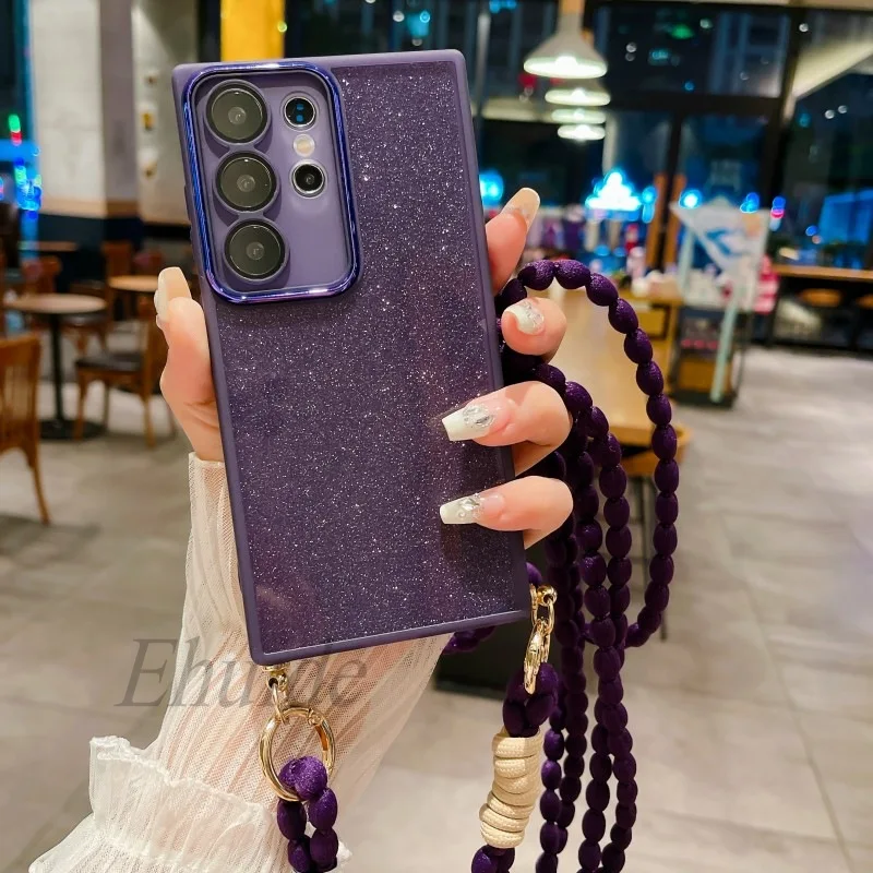Фото Плюшевый чехол с ремешком для Xiaomi POCO X6 Pro M6 X5 F5 F4 X3 F3 Redmi Note 13 Pro Plus, Блестящий Мягкий чехол из ТПУ с милым ремешком через плечо №3