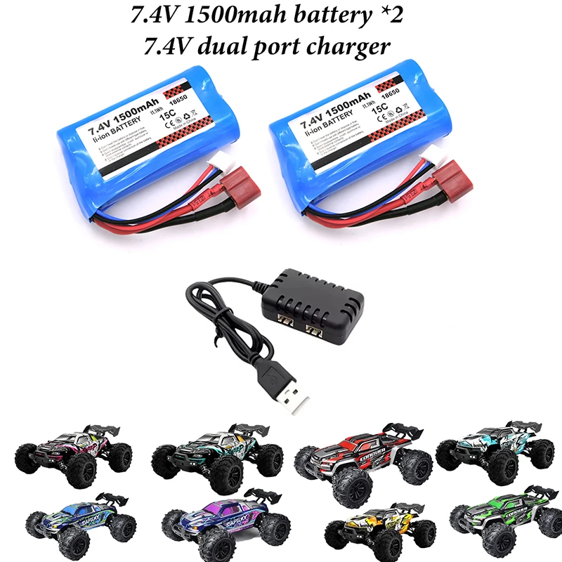 Оригинальный литий-ионный аккумулятор 15C 2S 7,4 В 1500 мАч/7,4 В USB для SCY-16301 16302 16303 16201 16101 16102 16103 16106 1/16 Запчасти для радиоуправляемых автомобилей