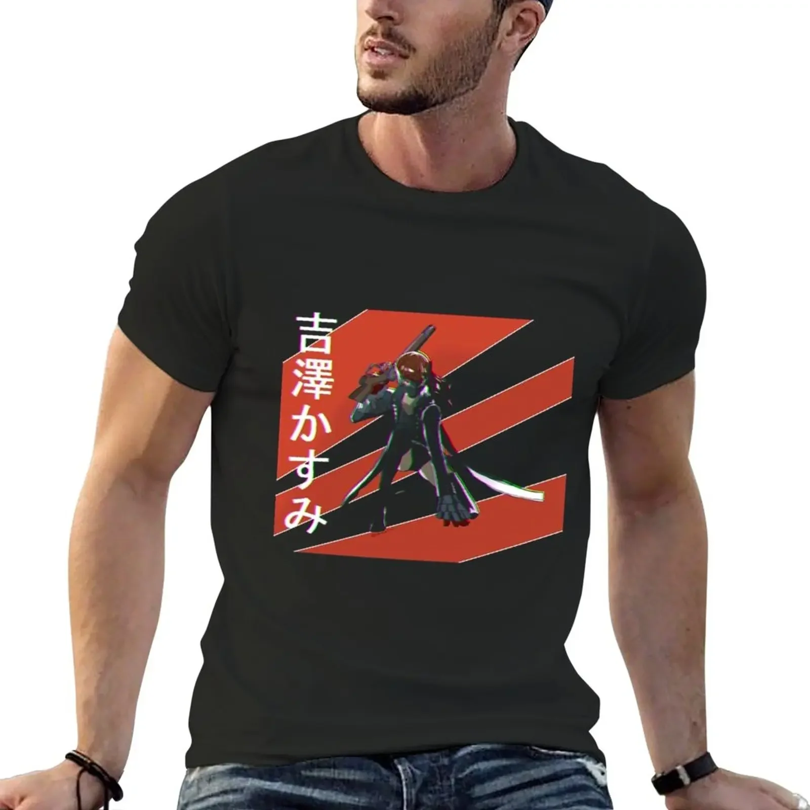 Футболка Persona 5 Royal Kasumi в эстетике, потрясающая Мужская футболка с графическим рисунком, большая и высокая