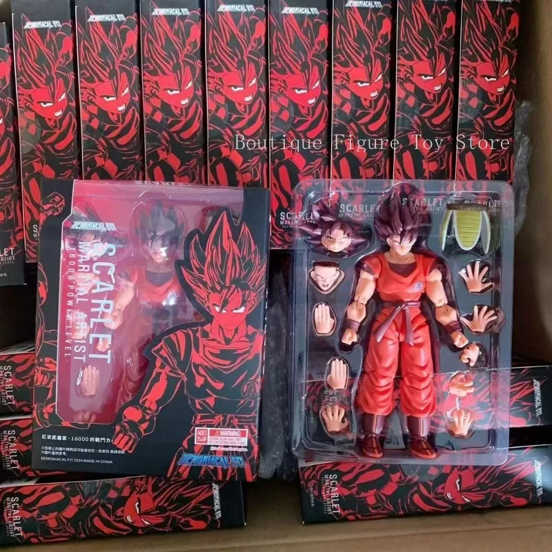 DF Demoniacal Fit Dragon Ball SHF Scarlet Martial Artist 16000 Level Power Son Goku Kaio Ken Аниме Фигурки Модель Игрушки
