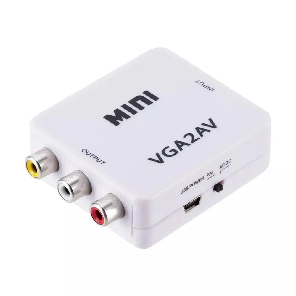 Мини-видеоконвертер 1080P VGA в RCA AV-видеоконвертер с аудио 3,5 мм VGA2AV/CVBS + конвертер аудио в ПК HDTV