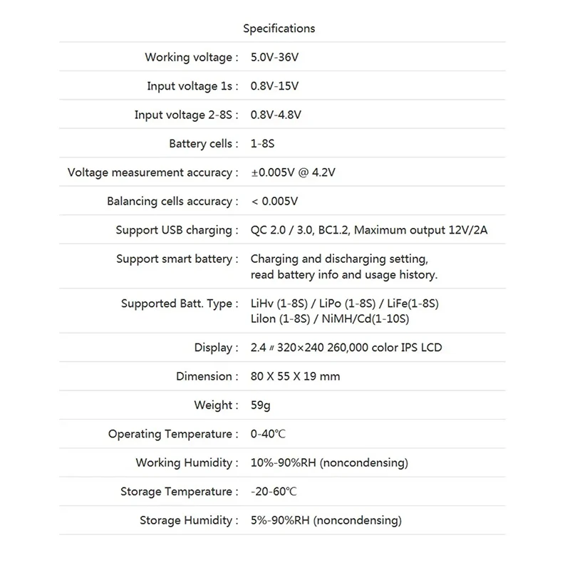 Фото ISDT BattGo BG-8S Smart Battery Checker 2,4 IPS ЖК-дисплей Цифровая емкость аккумулятора Checke для LiHv/LiPo/LiFe и т. д. №2