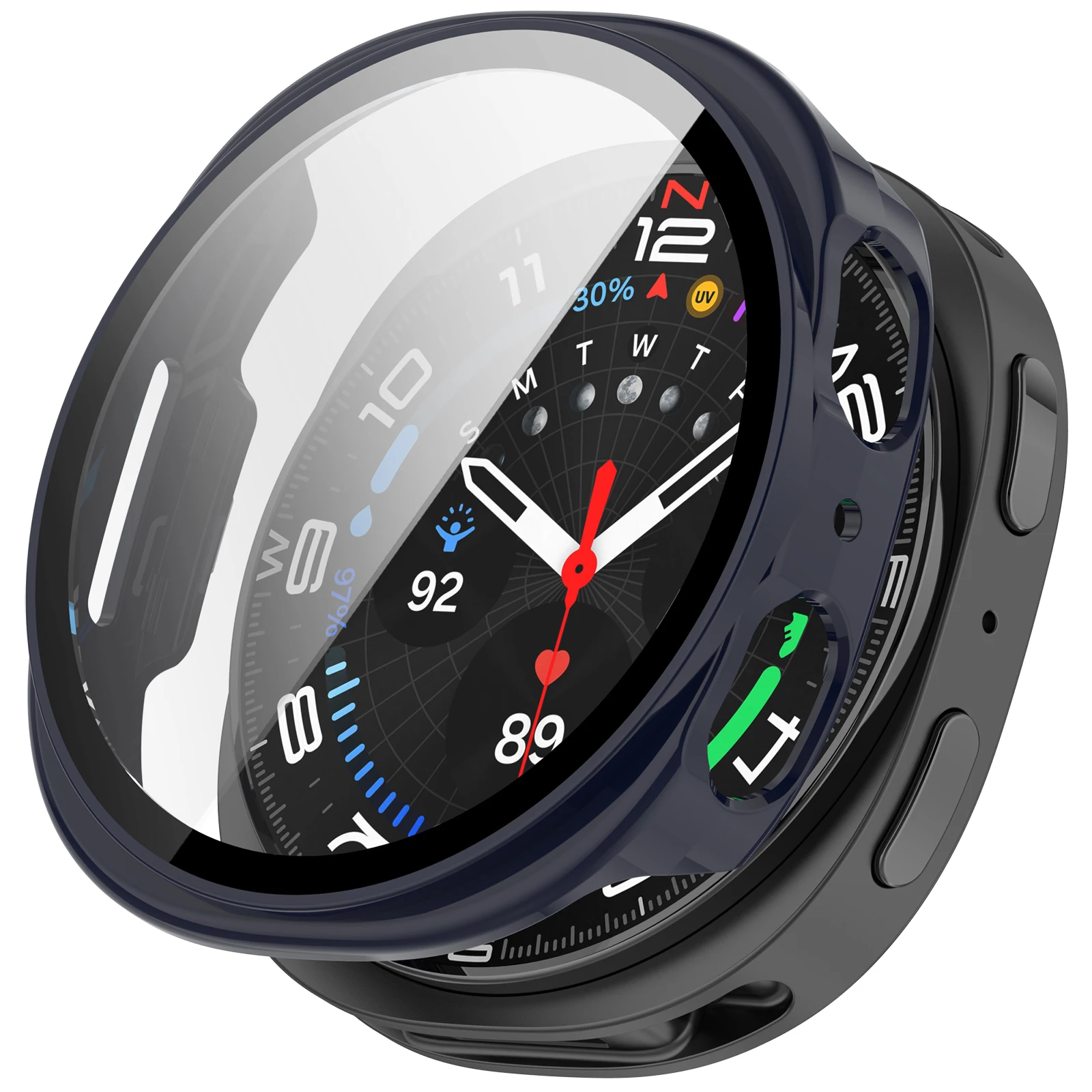 Фото 2 в 1 полный защитный чехол для ПК для Samsung Galaxy Watch8 44 мм 40 мм, стеклянная защитная пленка для экрана, жесткий корпус, бампер, рамка, чехол + пленка №5