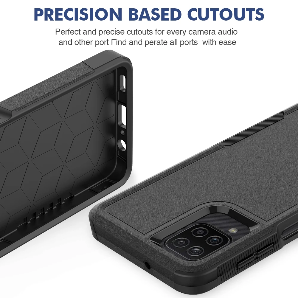 Фото Гибридный армированный чехол для Samsung Galaxy A12 / M12/F12, чехол для телефона 2 в 1, корпус из ТПУ/поликарбоната, двухслойный, жесткий, прочная, Противоударная защита №4