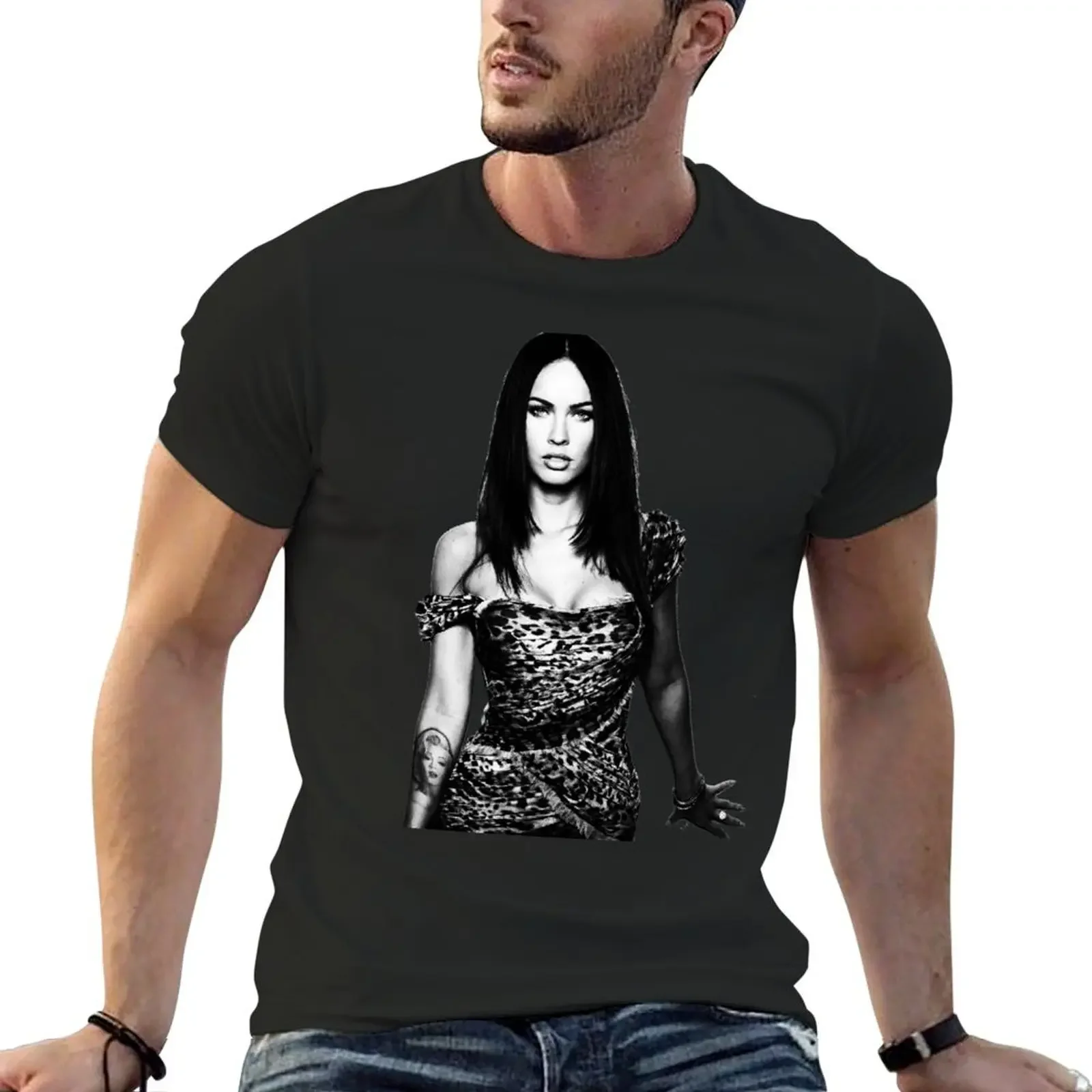 Футболка Megan_Fox_dat_style, простая одежда в стиле каваи, эстетичная одежда для мальчиков, мужские футболки с животным принтом и графикой