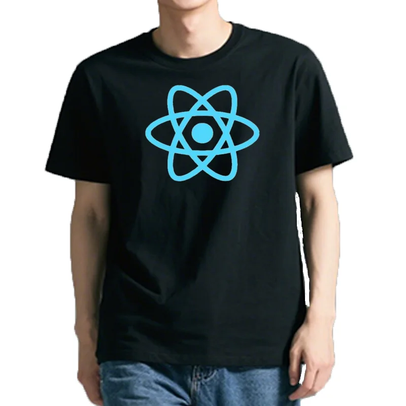 Футболка унисекс из 100% хлопка, программист, программист React Js Javascript, библиотека, забавная минималистичная футболка в подарок с произведениями искусства