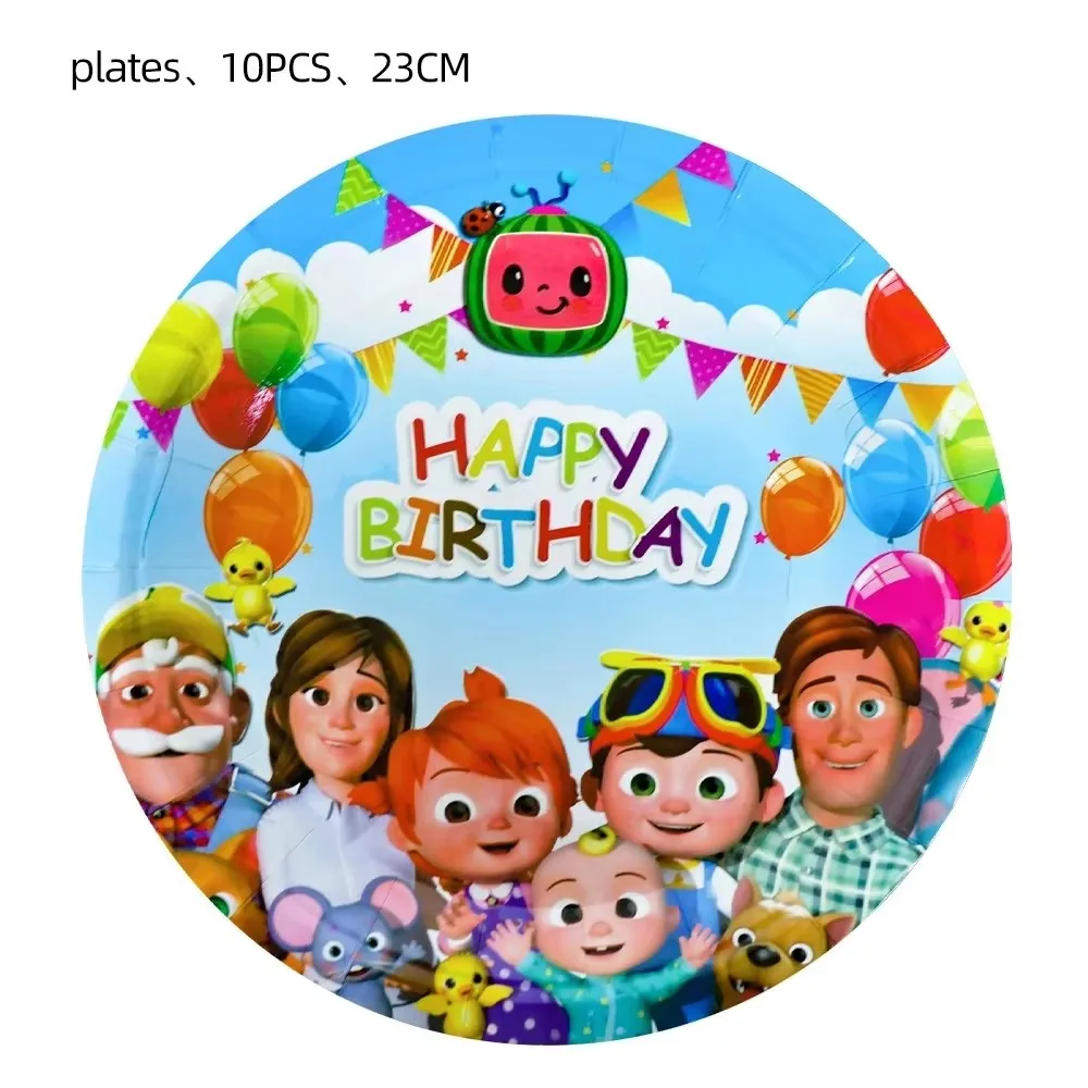 Семья с героями мультфильмов Cocoomelonies, декор для дня рождения, арбуз, подарок для мальчиков и девочек, сделай сам, топпер для торта, тарелка, скатерть, принадлежности для детского душа (art.: 3920cb033a5b7) - 3920cb033a5b7