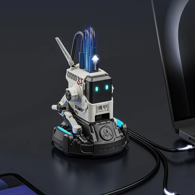 НОВИНКА! Быстрое зарядное устройство Alpha65 GaN Dark Knight Mecha 3 интерфейса, быстрое зарядное устройство 65 Вт для IPhone, ноутбука, настольного компьютера, Decratioin, подарки