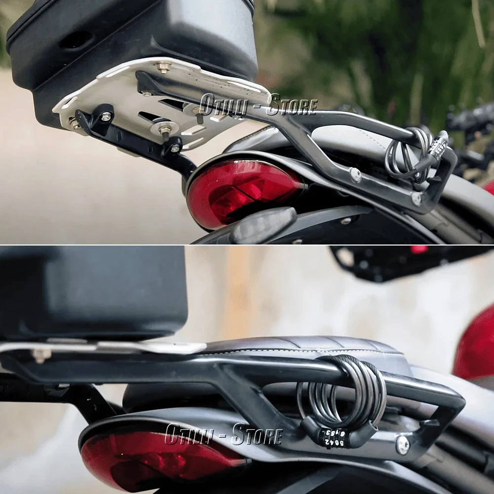 Фото Новый задний багажник для мотоцикла для Speed 400 Scrambler 400X Speed400 2024 2025 хвостовой грузовой кронштейн, поддержка ящика для хранения №4
