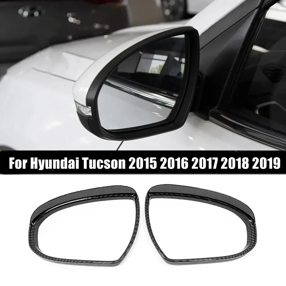 Для Hyundai Tucson 2015-2019 автомобильное боковое зеркало заднего вида, защита от дождя, крышка для бровей, рамка, наклейка, защитная внешняя часть, карбон