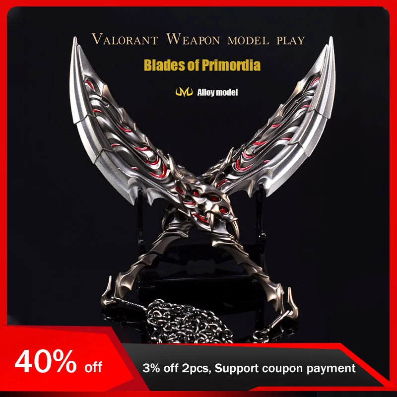 Периферийные устройства для игр Valorant, 22 см, модель оружия, лезвия примордии, двойной слайдер, меч, игрушка, реквизит, металлическое ремесло, подарки