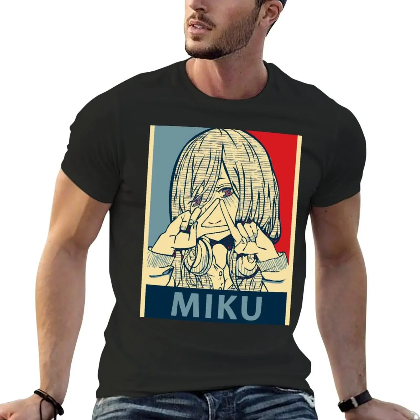 Футболка с плакатом Go Toubun no Hanayome-Miku Nakano, милая одежда, летняя одежда, мужская одежда