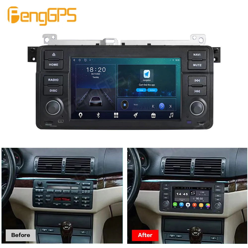 Автомагнитола Carplay 2 Din Android 13 для BMW E46 M3 Rover 75 Coupe 318/320/325/330/335 мультимедийная стерео аудио GPS навигация