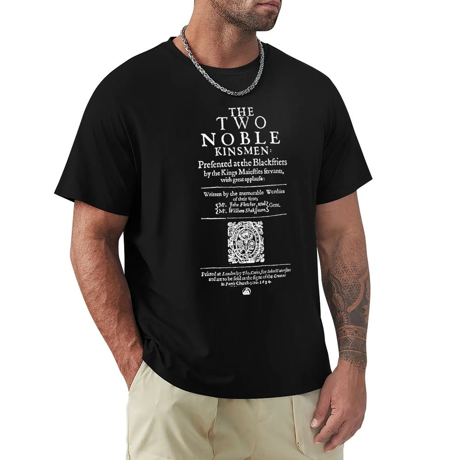 Шекспир The Two Noble Kinsmen Frontpiece — простая футболка с белым текстом, милые топы, синие арховные толстовки, мужские