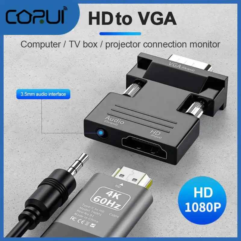Портативный адаптер 1080p Vga в Hd с аудио Hd 1080p Vga в HDMI-совместимый ультра-маленький конвертер