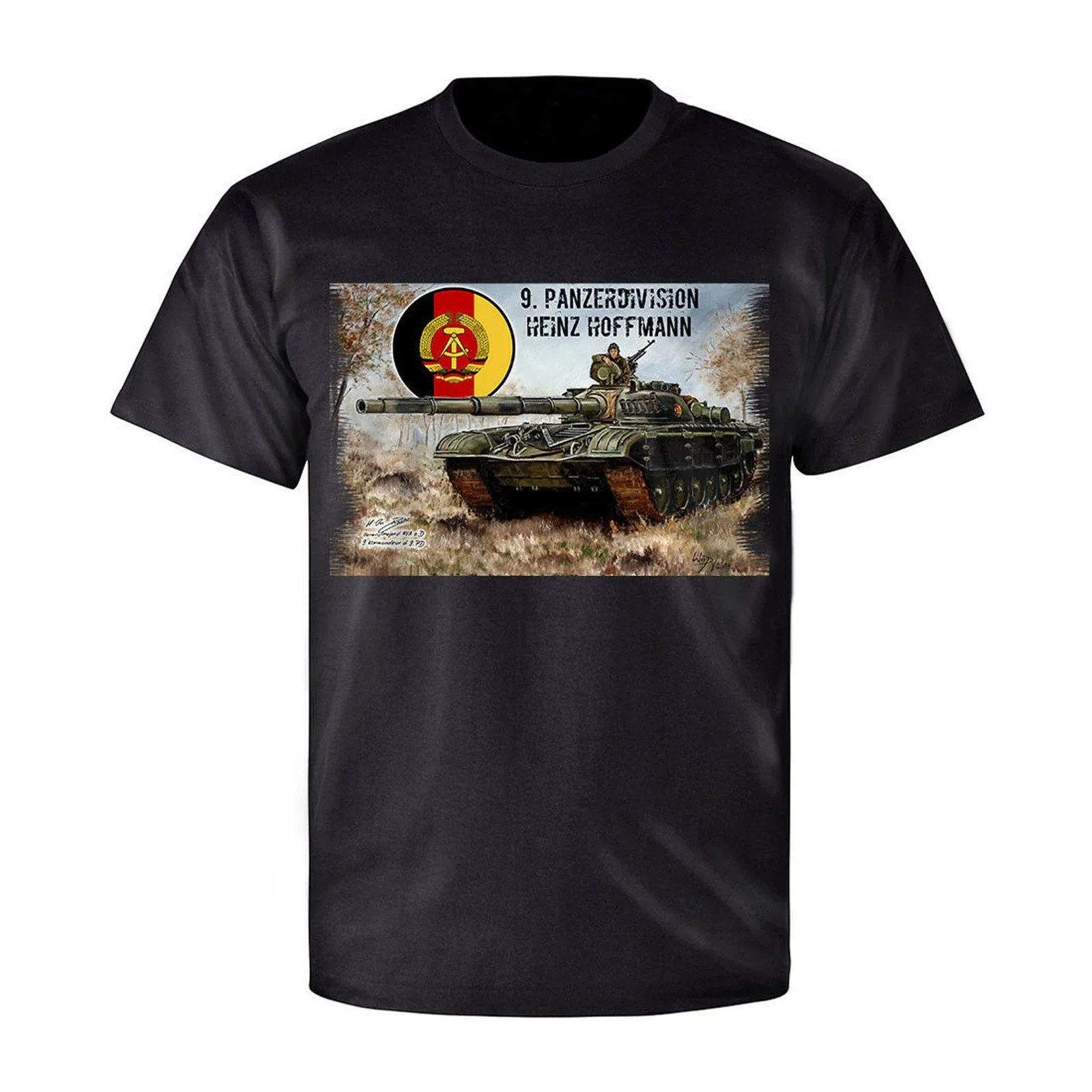 Футболка-майка DDR East Germany People's Army 9th Armored Division T-72. Летняя хлопковая мужская футболка с круглым вырезом и коротким рукавом, новинка S-3XL