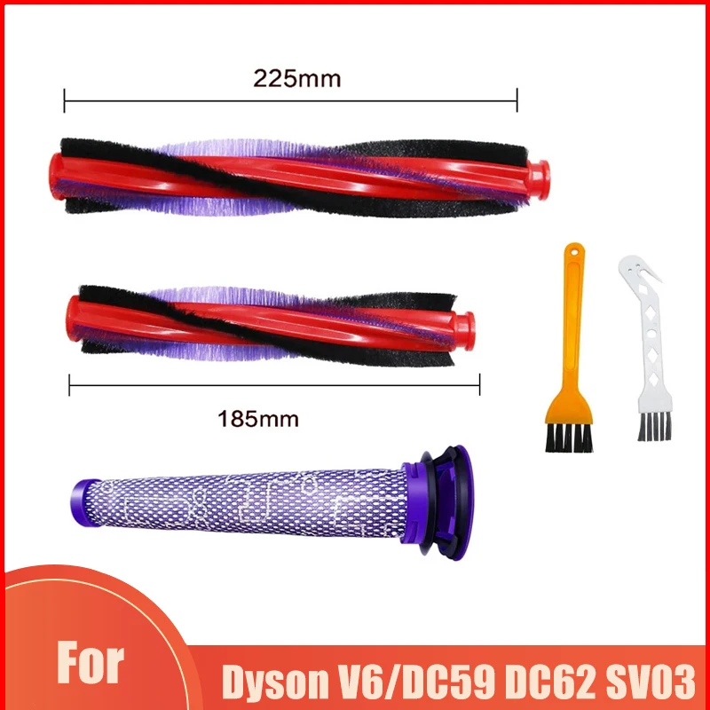 Dyson V6 Animal Fluffy DC59 DC62 SV03 SV073 Беспроводной пылесос с щетиной, роликовая щетка, запасные части для предварительного фильтра