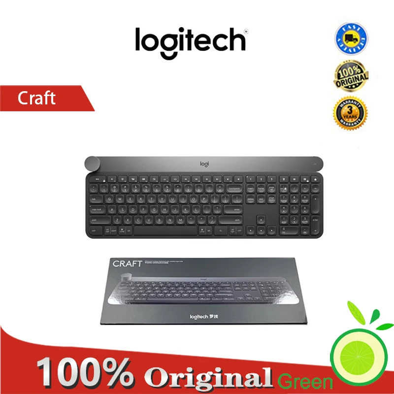 Беспроводная клавиатура Logitech Craft, умная ручка управления, соединение по Bluetooth, переключатель для нескольких устройств, темно-серый