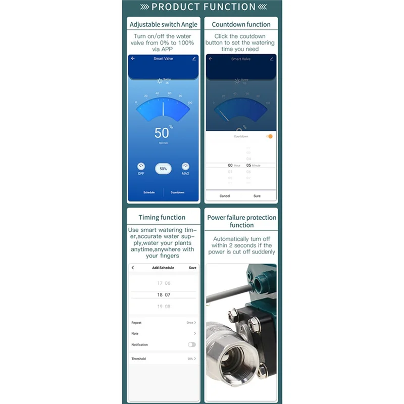 Фото Электрический шаровой водяной клапан Tuya Smart ZigBee с электроприводом, садовый ирригатор из нержавеющей стали с дистанционным управлением для Alexa(DN25) №2