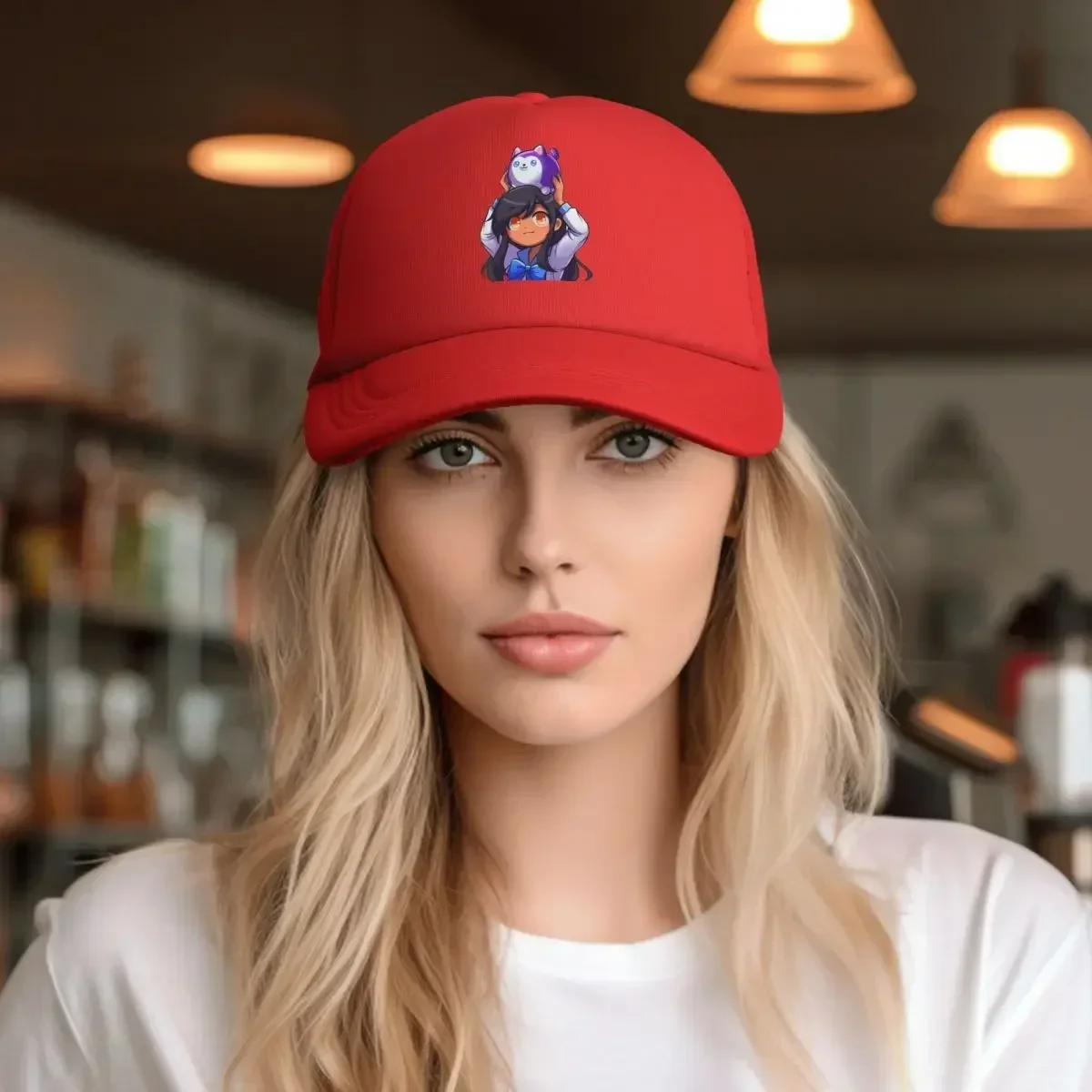 Фото Aphmau сетчатые бейсболки Snapback модные бейсболки дышащие повседневные кепки унисекс на открытом воздухе №4