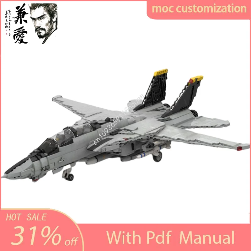 2052 шт. Fighter Series Moc Grumman F-14 Tomcat |   1:35 минифигурные масштабные блоки, креативная сборка, строительные блоки, праздничная игрушка в подарок