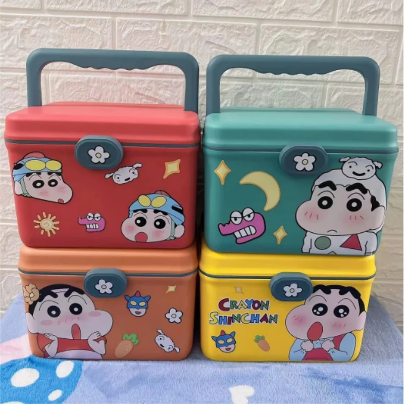 Контейнер для хранения Crayon Shin-Chan, креативный портативный контейнер для лекарств, контейнер для лекарств с мультяшными персонажами, домашняя коробка, контейнер для детской медицины