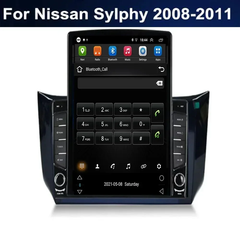 Фото Для Tesla Style 2 Din Android 13 Автомобильный радиоприемник для Nissan Sylphy 2008-10 2011 Мультимедийный видеоплеер GPS Стерео RDS Carplay Камера №5