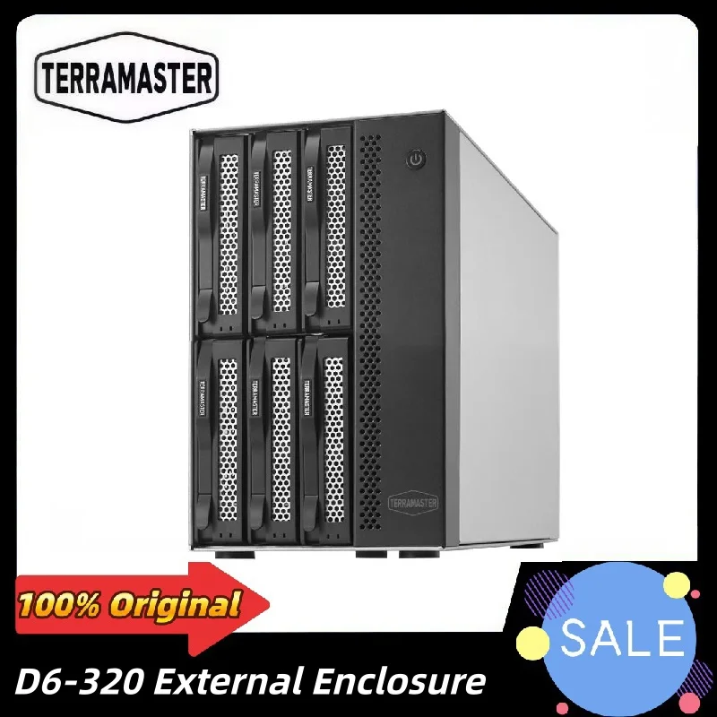 Корпус внешнего жесткого диска TERRAMASTER D6-320 — USB 3.2 Gen2 10 Гбит/с Тип-C для хранения жесткого диска с возможностью горячей замены Plug and Play (без дисплея)