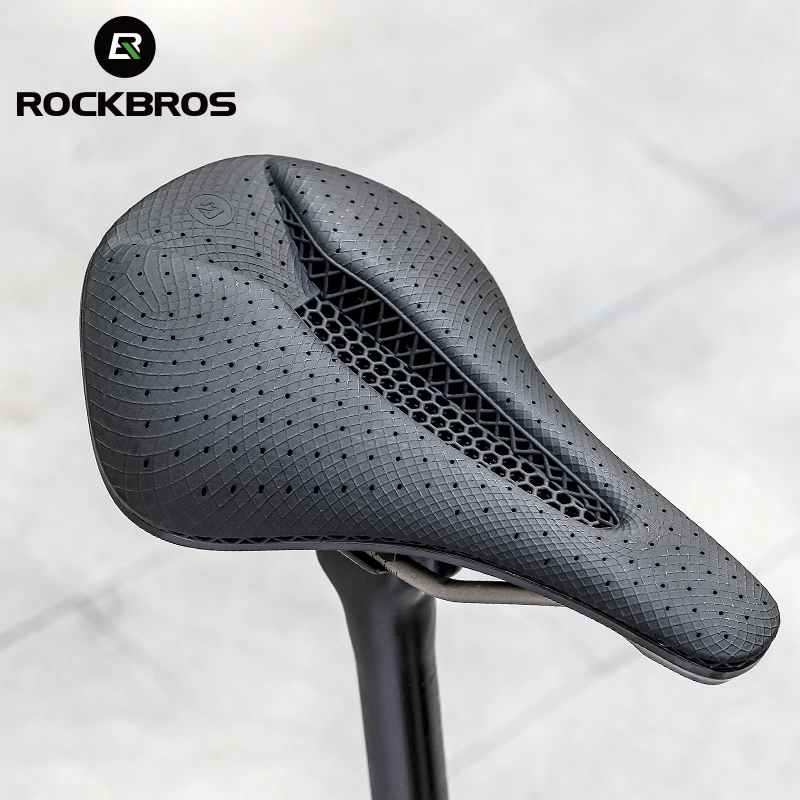 Фото Ультралегкое велосипедное седло ROCKBROS, мягкое ажурное удобное гоночное седло с 3D принтом для горных велосипедов №2