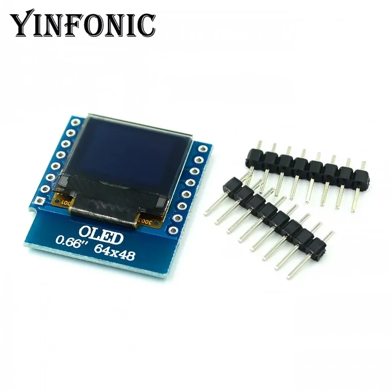 1 шт./5 шт. 0,66-дюймовый модуль OLED-дисплея для WEMOS D1 MINI ESP32 Arduino AVR STM32 64x48 0,66 