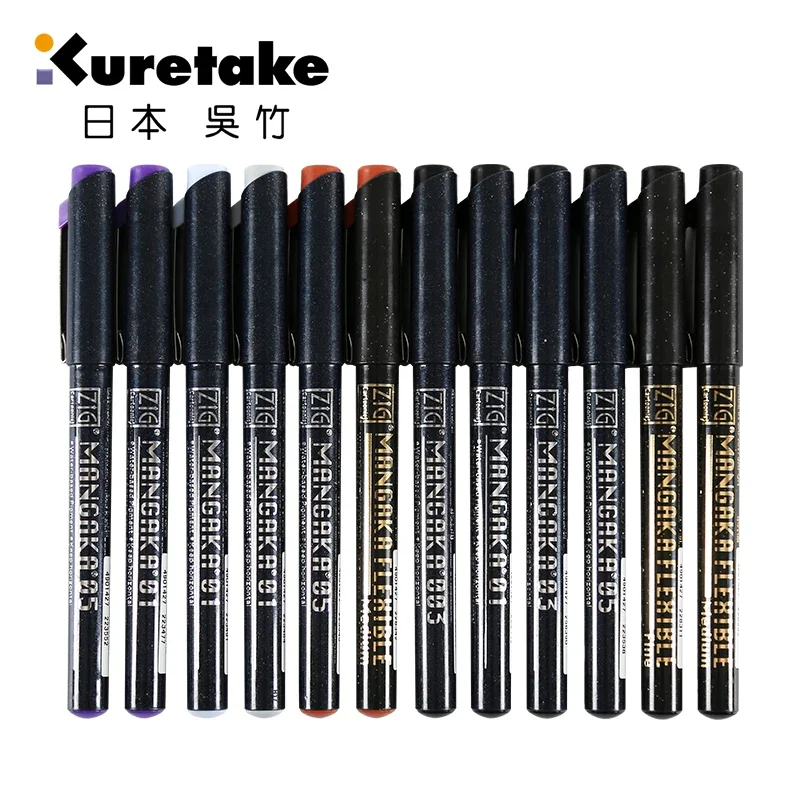Японская ручка Kuretake Fine Line, игольная ручка, водонепроницаемая ручка с тонкими линиями, 1 шт.