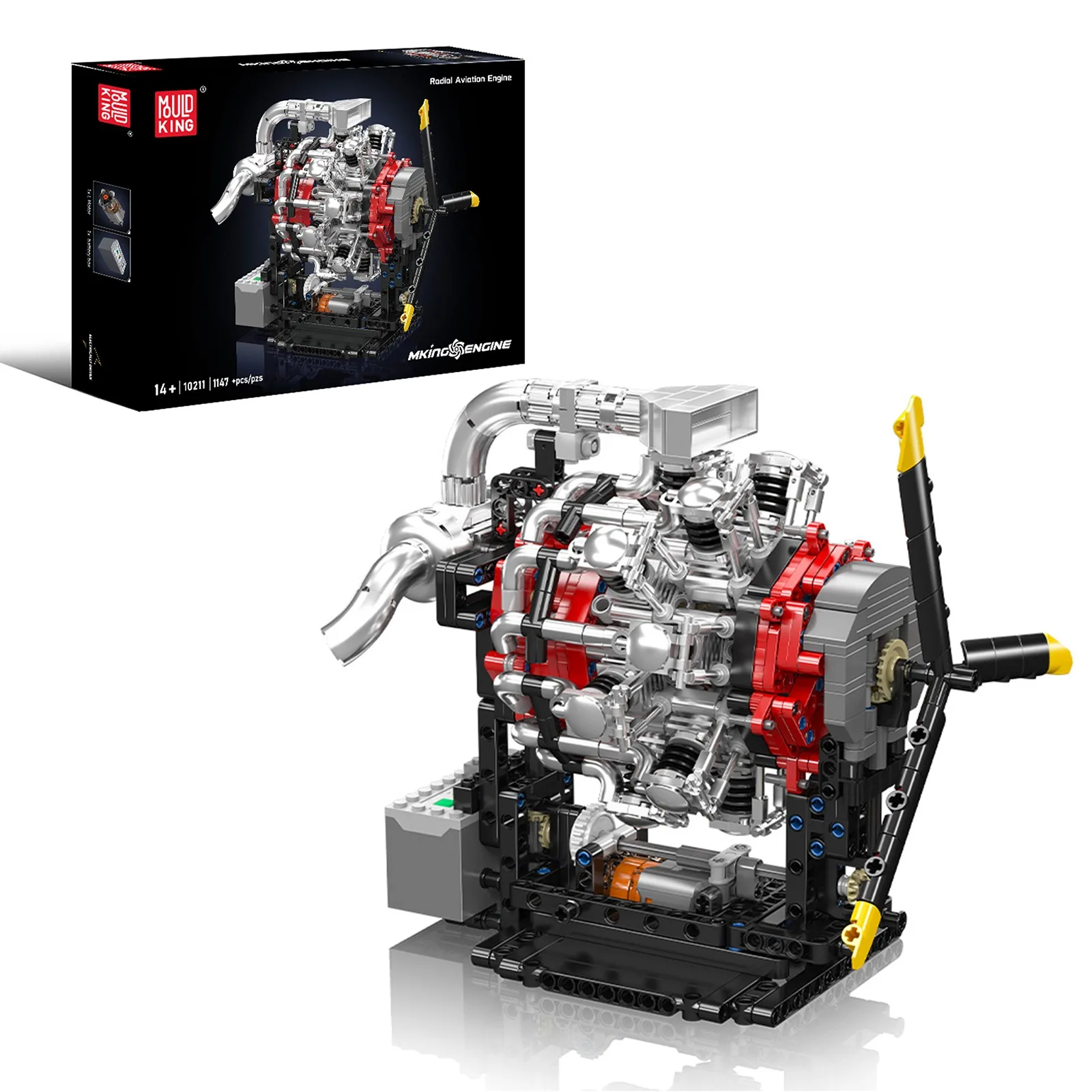 Mold King 10211 Star Aero Engine Модель Строительный комплект-1147 шт. DIY Сборка STEM Развивающая игрушка для детей и взрослых Конструкторы