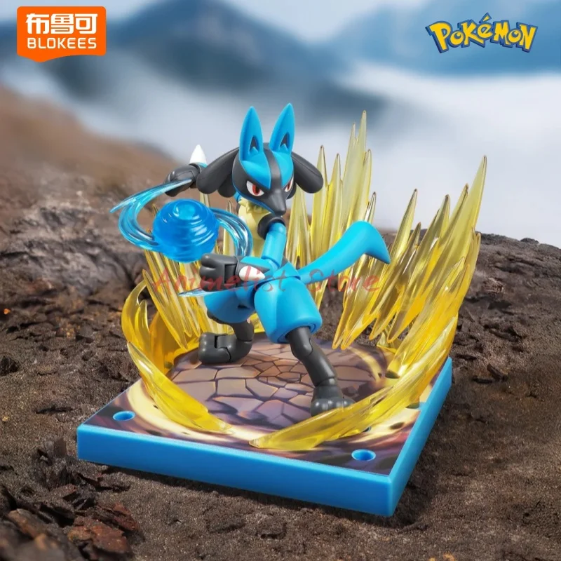 Оригинальная фигурка Blokees Pokemon Lucario Snorlax, сборная фигурка Scyther Cinderace, модель Декор, аниме, коллекционные игрушки, подарок
