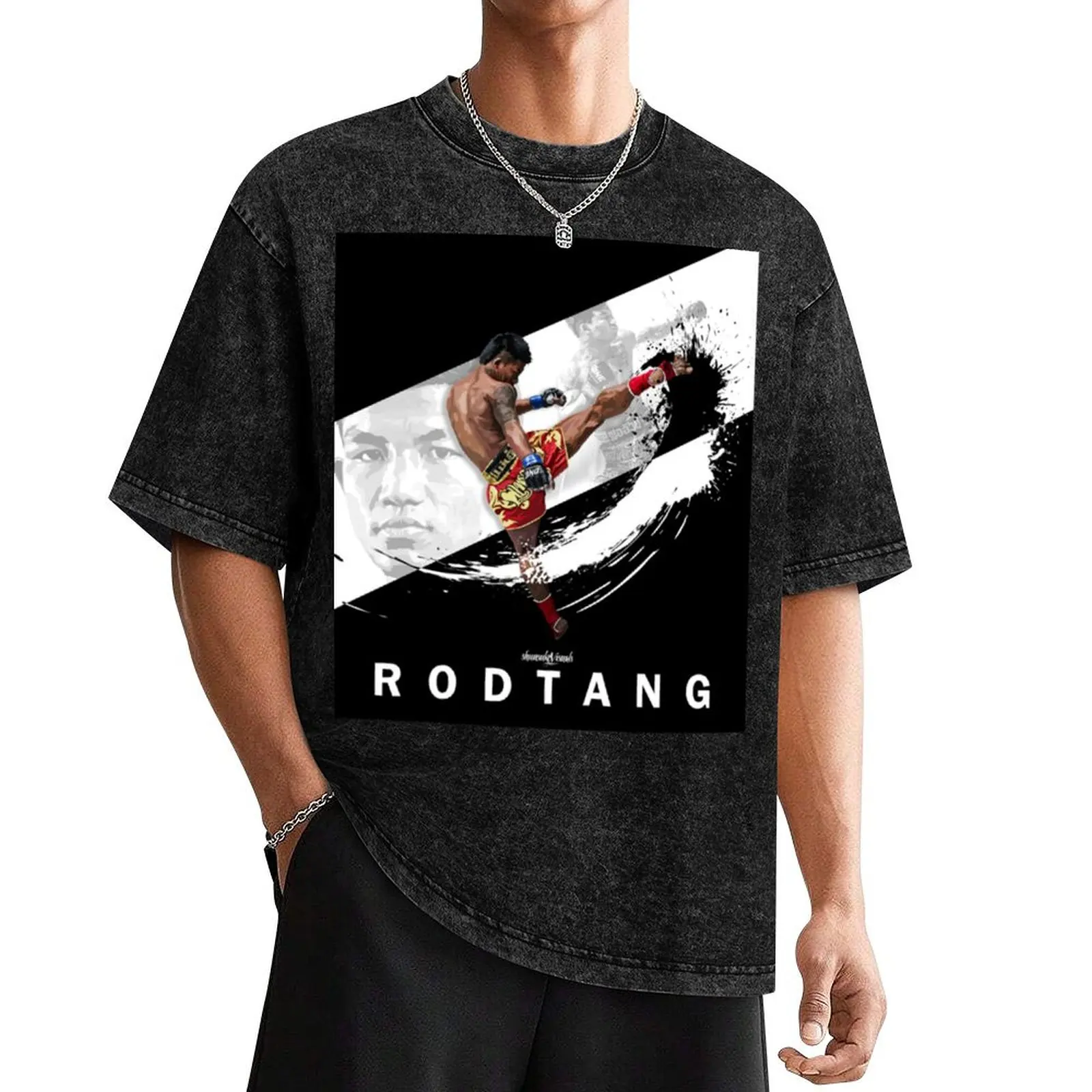 Футболка RODTANG Muaythai, черно-белая футболка с изображением шунукиуisuals, эстетичная одежда, новое издание, мужская футболка