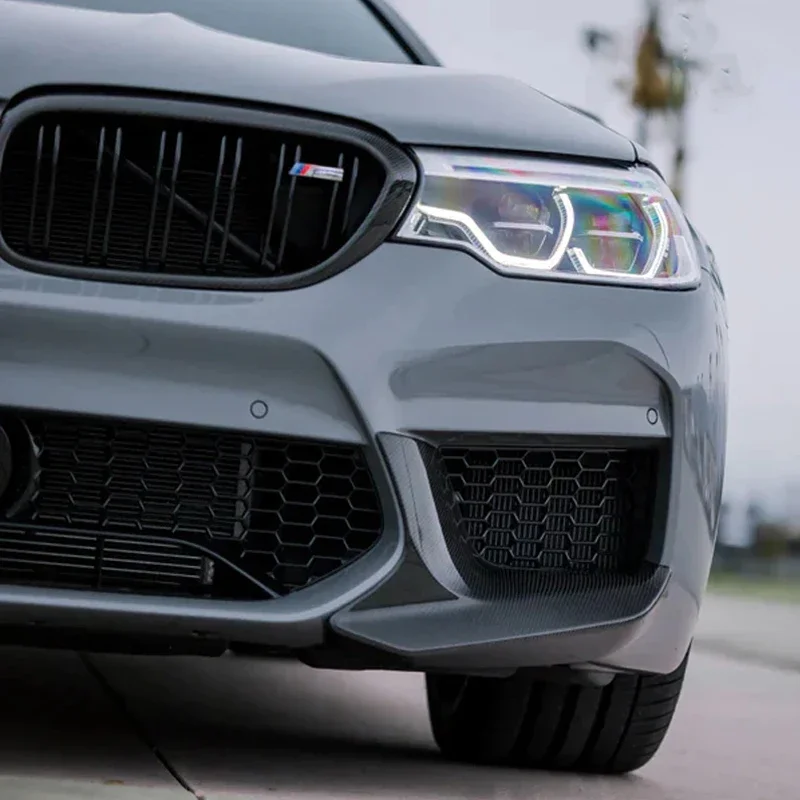 Фото Для BMW F90 M5 2018-2020 передний бампер, боковой разветвитель, крышка, автомобильная противотуманная фара, вентиляционное отверстие, диффузор, спойлер, защита переднего бампера №2