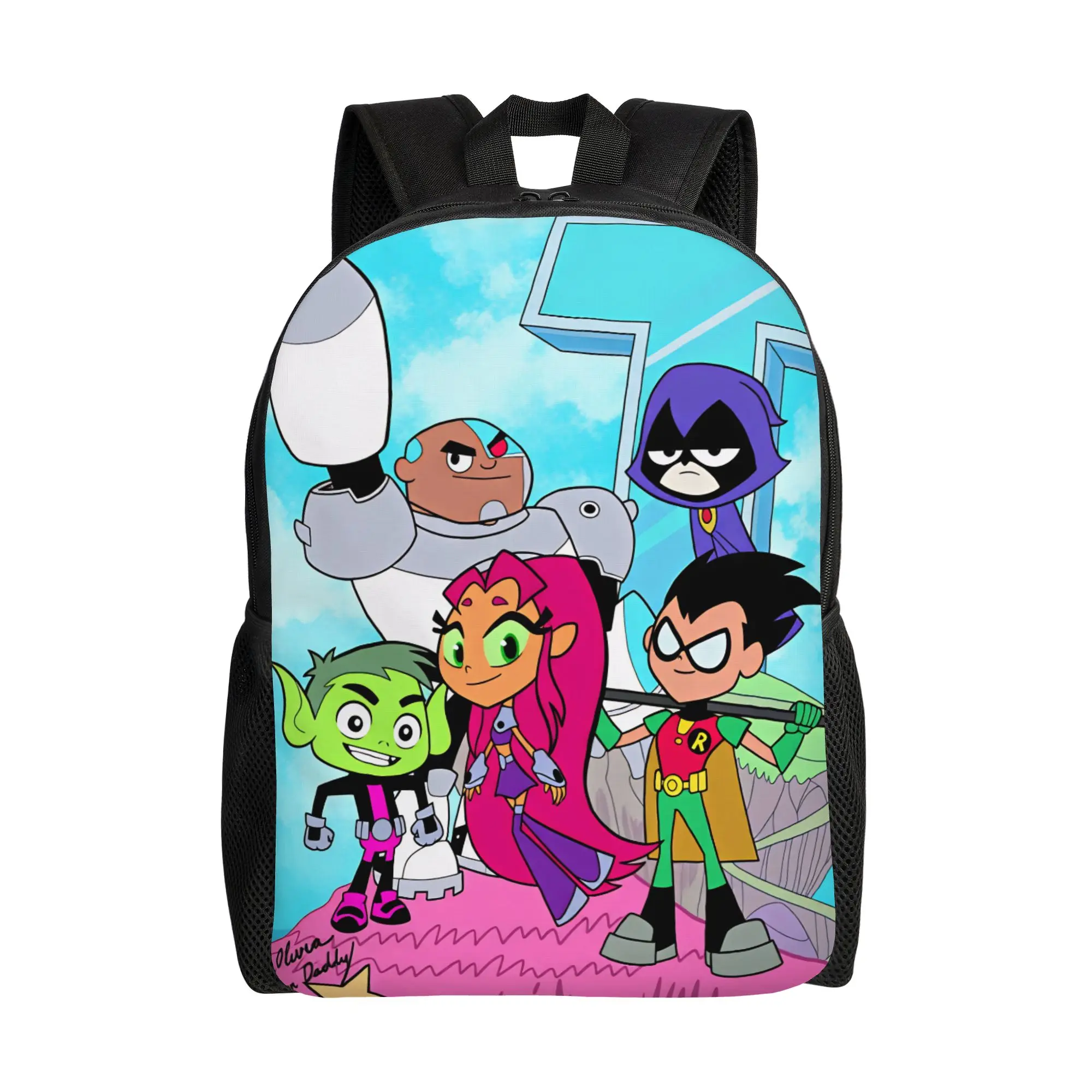 Рюкзак Teen Titans Go, милые рюкзаки Kawaii, большие велосипедные рюкзаки для подростков, дизайнерские рюкзаки для старшей школы
