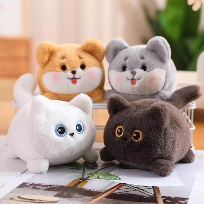 Плюшевая игрушка для кошки, 11 см, милая собака, набивное животное, заводная кукла, украшение для комнаты, подарок на день рождения для взрослых и детей