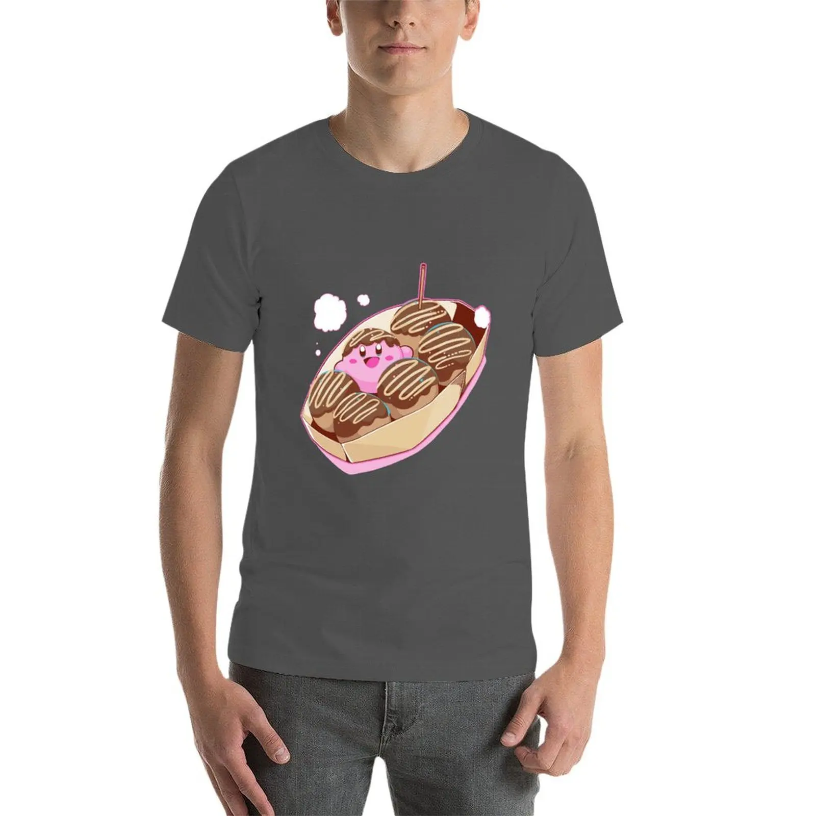 Фото Футболка Takoyaki, футболки с рисунком для мужчин, мужская футболка, роскошные футболки для мужчин, хлопковая мягкая футболка №4