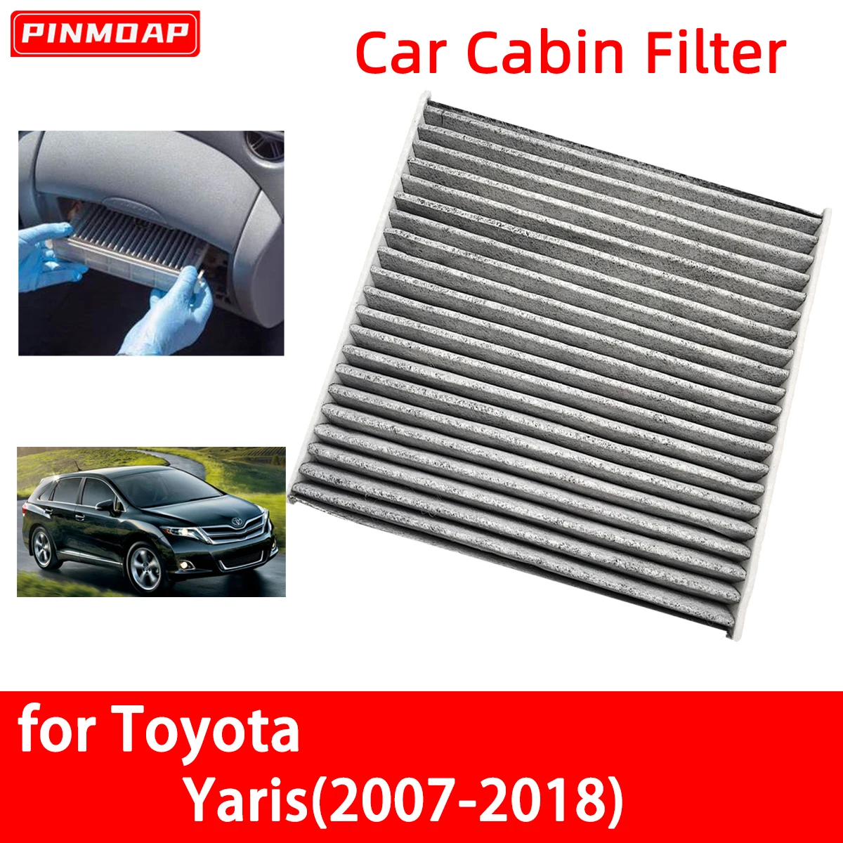 Аксессуары для Toyota Yaris 2007-2018, автомобильные фильтры, углеродное волокно 87139-02020 87139-02090 87139-06040 87139-06080