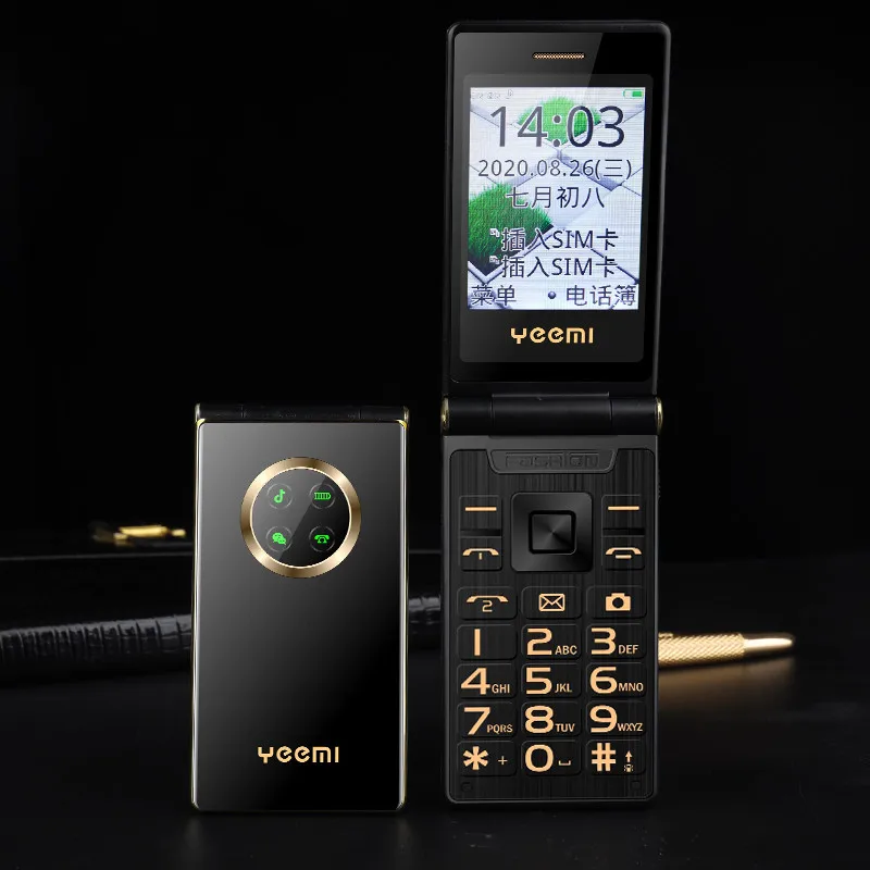 Фото Yeemi M3-1 Функция телефона Большой кнопочный 2G-раскладной телефон 2,8 дюйма Dual SIM 1800 мАч FM-радио мобильный телефон для старика Русская клавиатура SOS №4