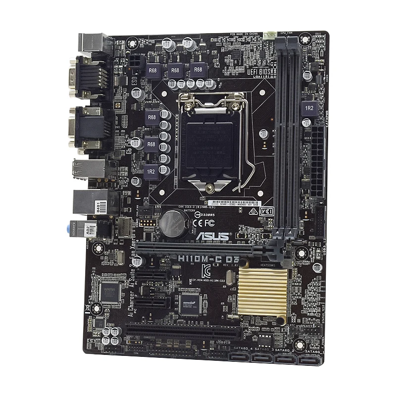 Фото Материнская плата LGA 1151 ASUS H110M-C D3 материнская плата DDR3 32 Гб Intel H110 PCI-E 3,0 SATA III HDMI Micro ATX Поддержка Core i3 i5 i7 №3