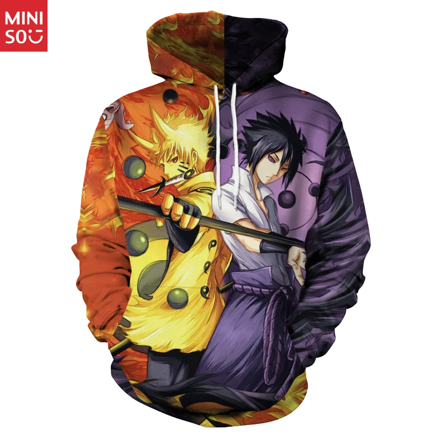 Miniso Naruto аниме периферийные устройства 3d принт пара наряд свитер с капюшоном (art.: 3920d247a544c) - 3920d247a544c