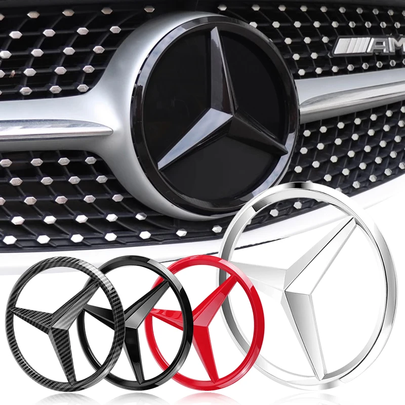 ABS автомобильная передняя решетка, наклейка, эмблема для Mercedes Benz W204 W205 W210 W211 W212 W213 C E Class GLA GLK ML GLC GLE