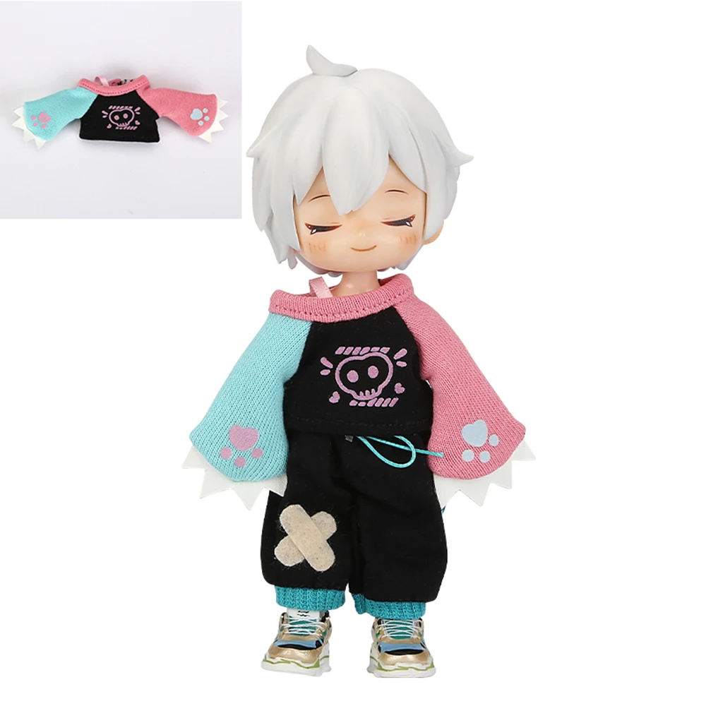 Одежда для куклы Kawaii OB11 Пиратская, свитер контрастных цветов, лапа медведя, Топ с длинным рукавом для куклы 1/12bjd, кукла Молли ГГК YMY P9, кукла УФ