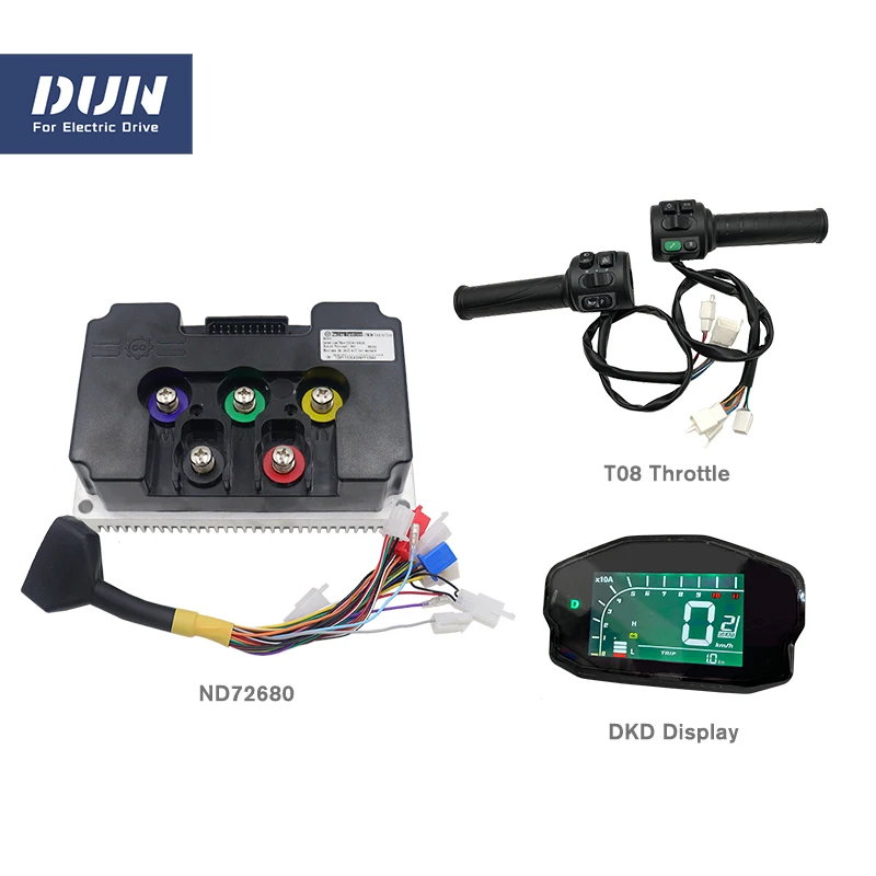 Контроллер Fardriver ND72680 DC 350A 5000 Вт-6000 Вт программируемый с экраном DKD ONE-LIN и дроссельной заслонкой T08 для электрического мотоцикла
