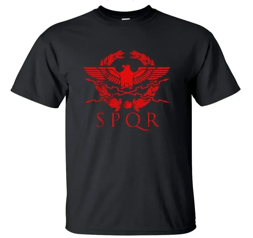 Men's Fashion SPQR Roman Gladiator Imperial Golden T-Shirt Mens Casual Short O-Neck T Shirt Harajuku Tops Tees men clothing new
