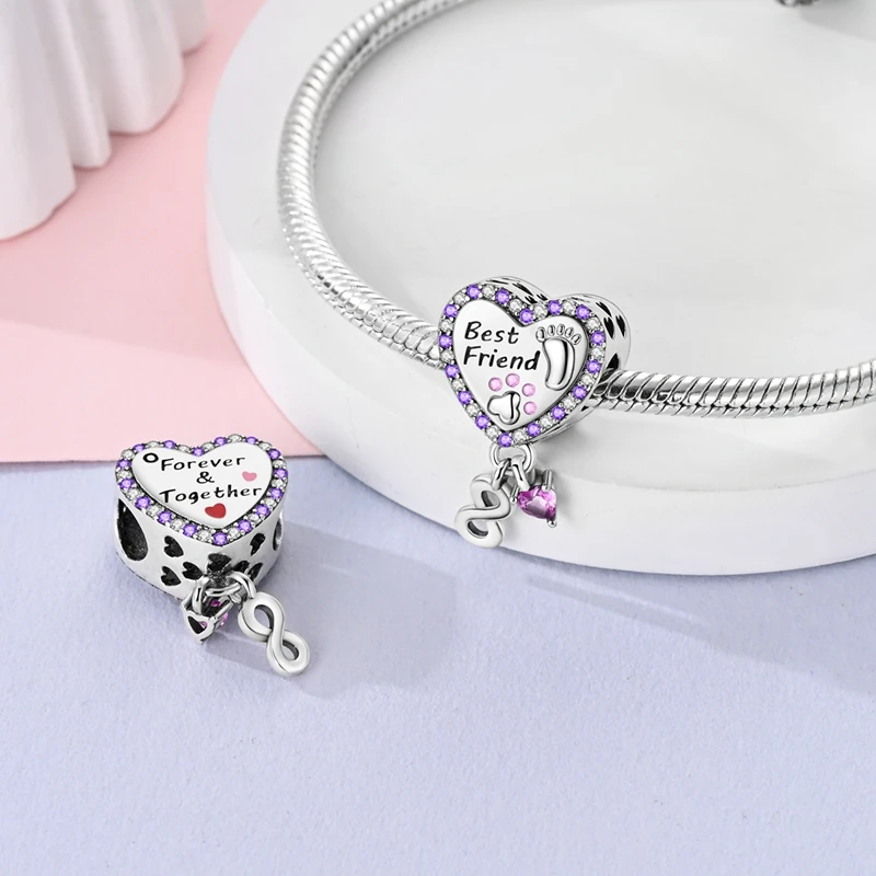 Фото Ahthen серебряные бусины 925 пробы Pet Подвеска для браслетов или ожерелий Pandora для изготовления ювелирных изделий №3