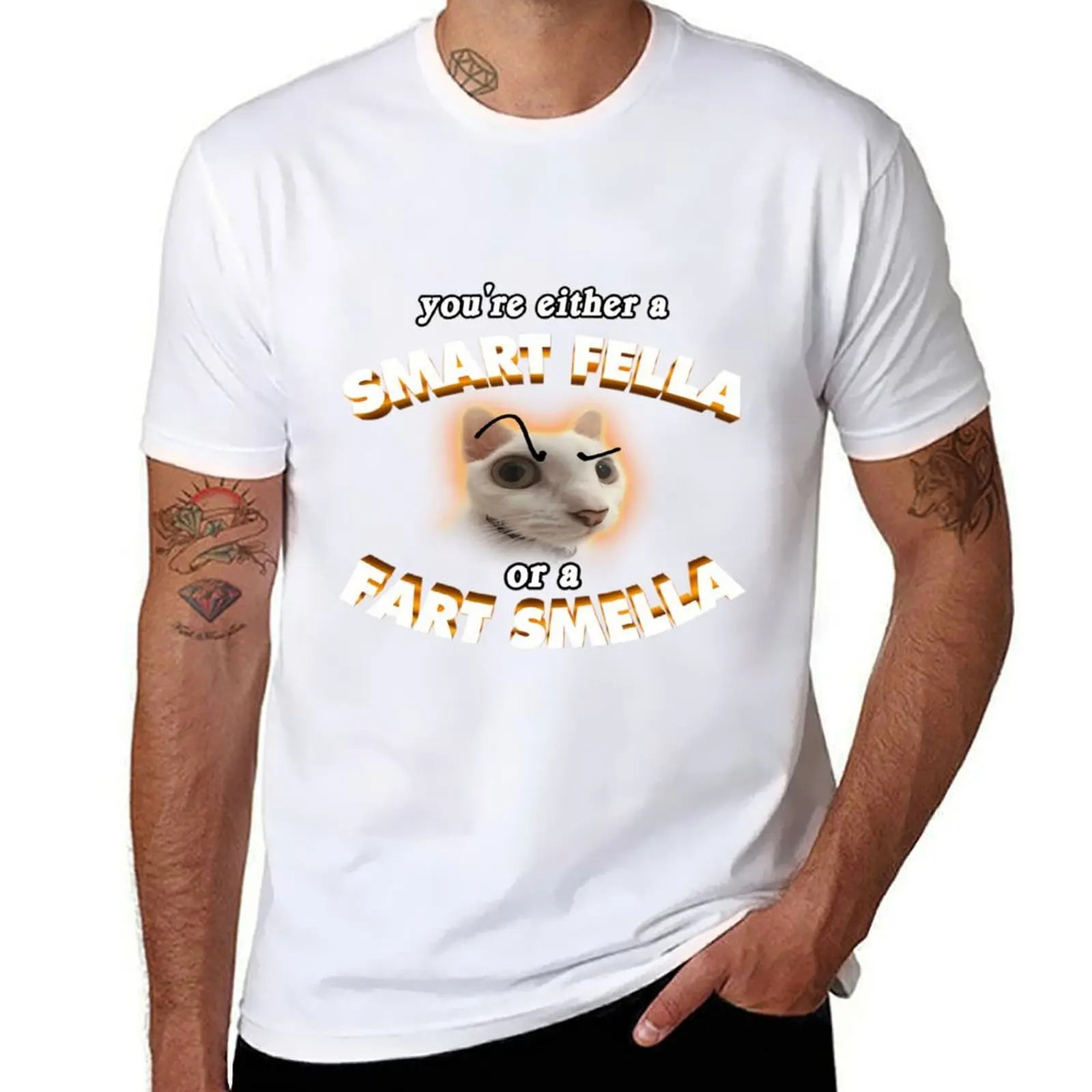 Футболка Youre A Smart Fella Or A Fart Smella, футболки для мужчин, забавные футболки с рисунком аниме, футболка большого размера